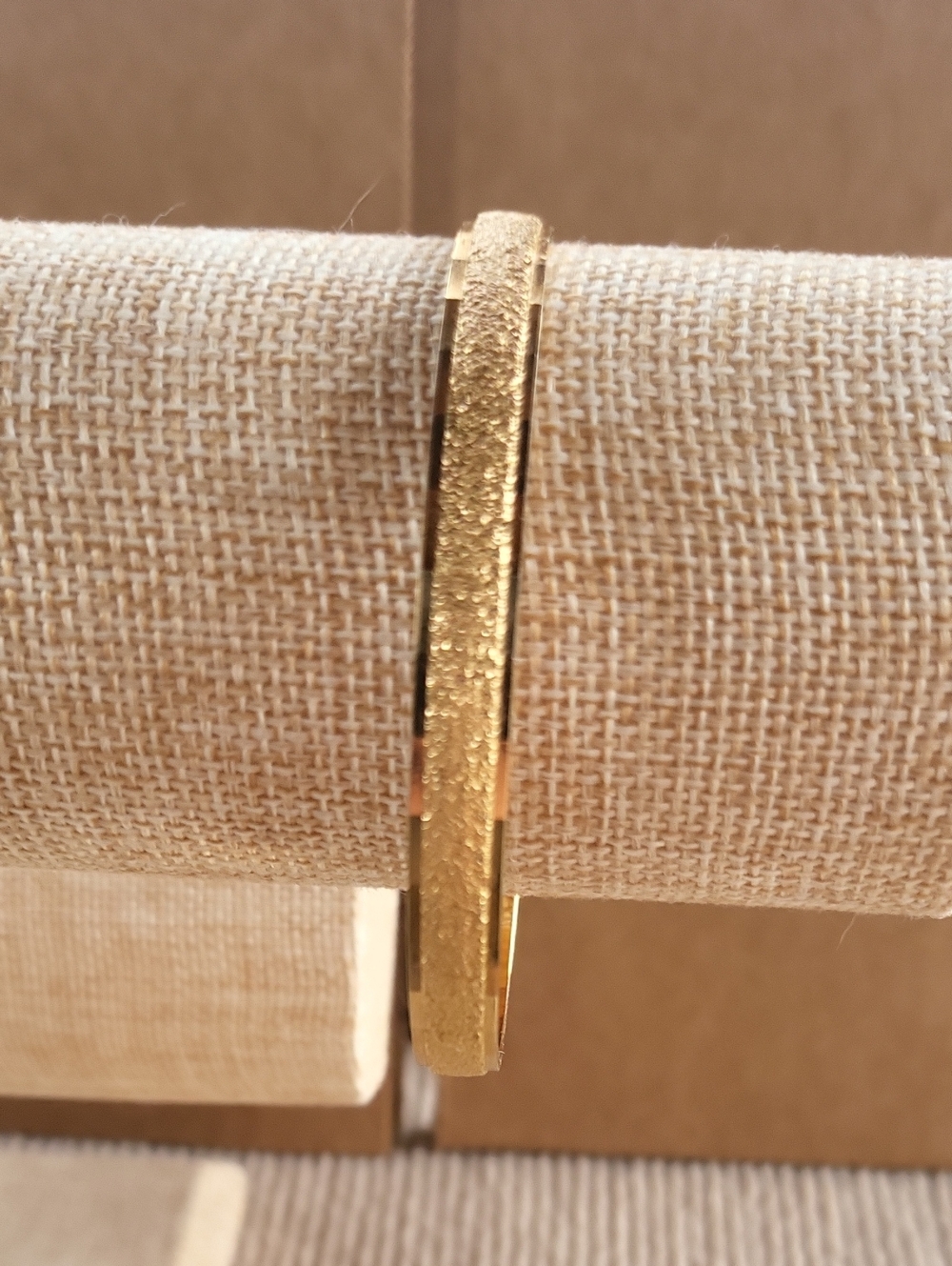 Monet Gold Textured Slim Bangle Bracelet - Picture 2 of 5